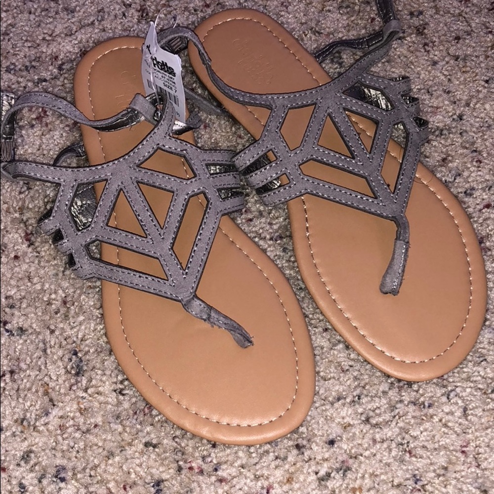 Charlotte Russe | Gray/Tan Sandals
